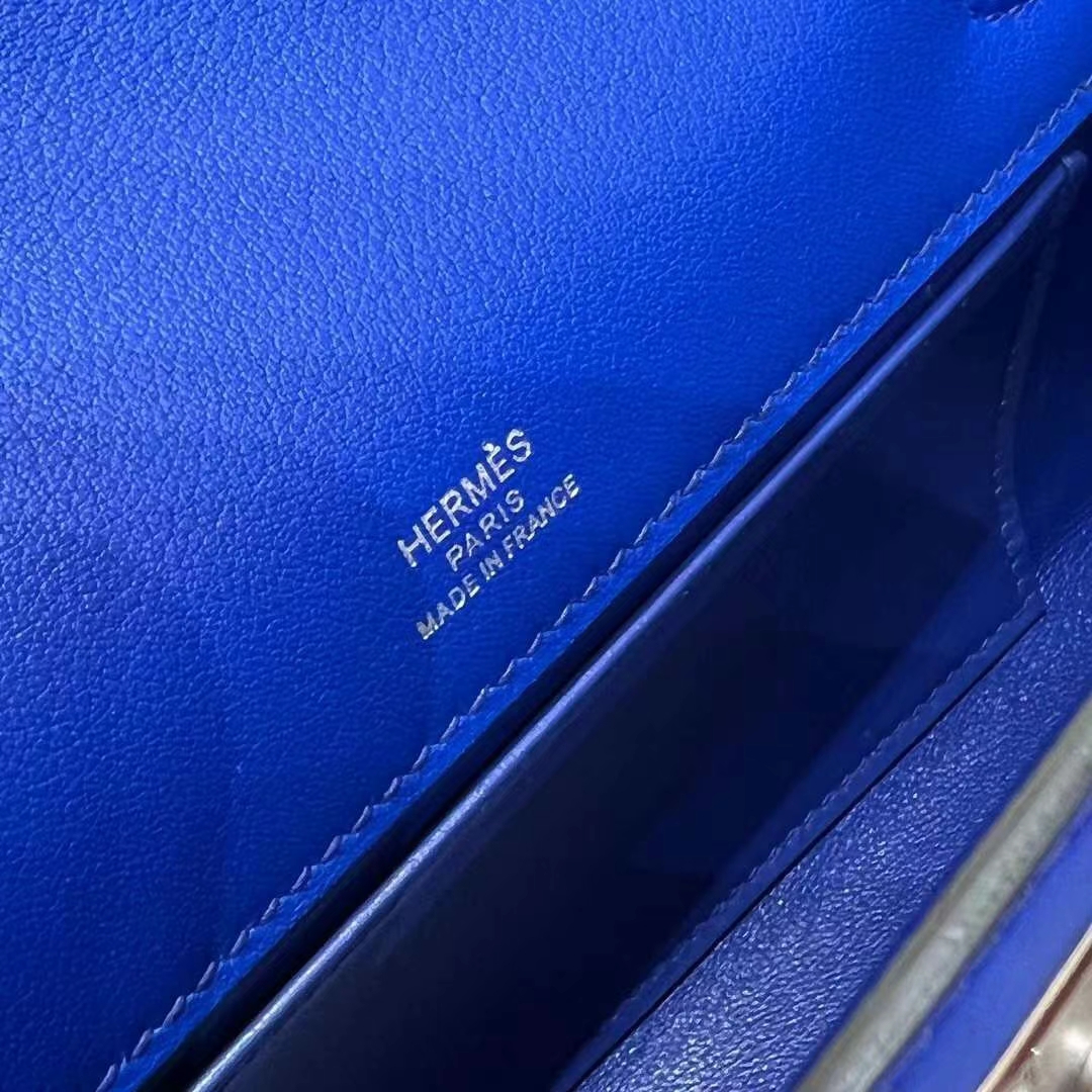 HERMES Kelly Pochette Swift7T Bleu electrique Full handmade 【God Factory】 Factory