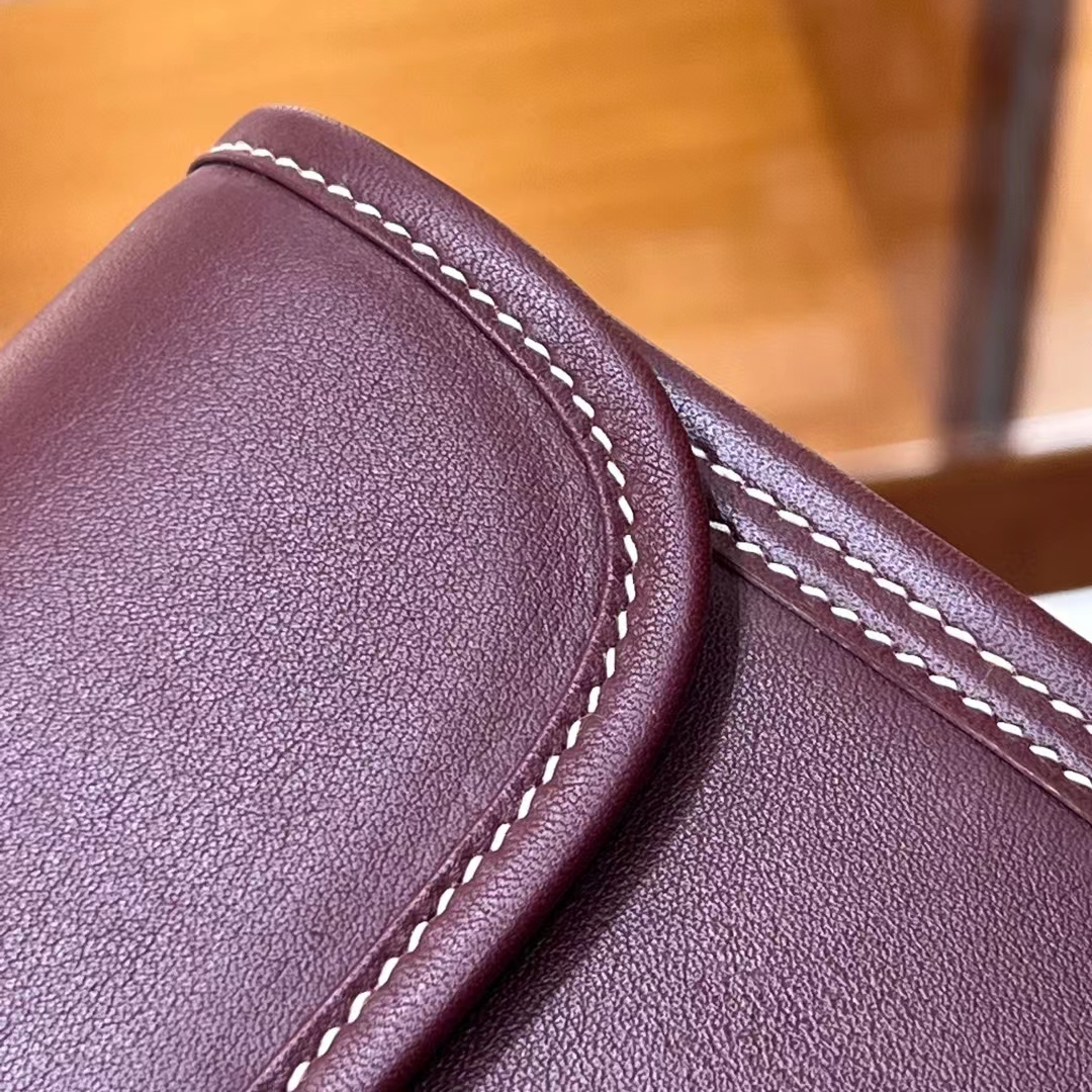 HERMES Jige Elan 29cm 55 Rouge H Swift Full handmade Fatory