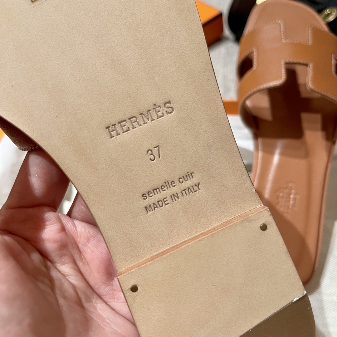 HERMES Sandals New Slippers Handmade Italian lamb sole 10 days of shipment CK37
