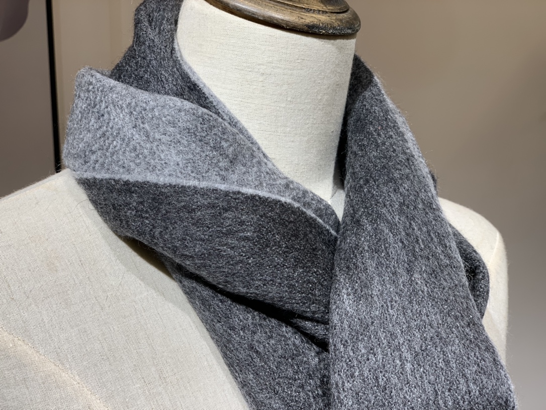 HERMES Cashmere Scarf 8F Etain Fatory 30*180cm