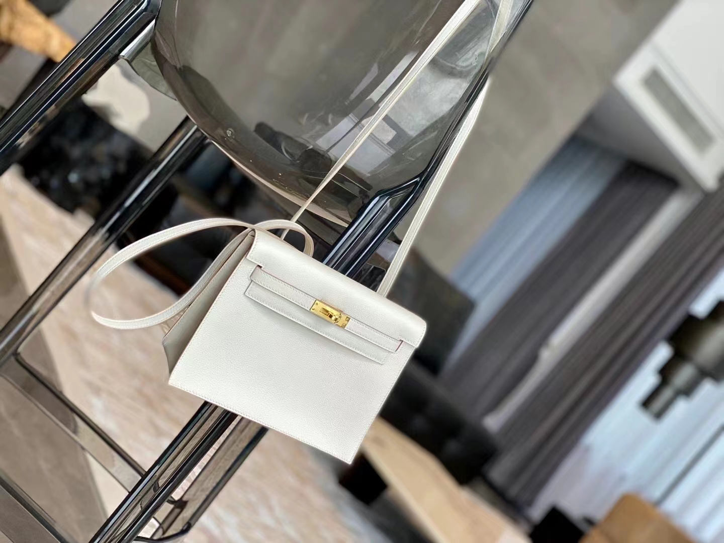 HERMES Kelly Dance 10 Craie Swift GHW Full handmade Picotin fatory