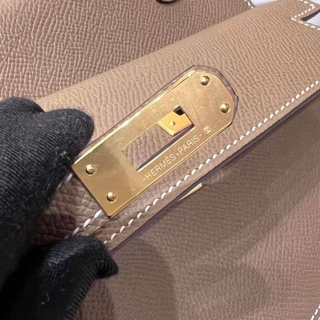 HERMES Kelly II Sellier 8C Gri Elephant GOLD Hardware HandMade