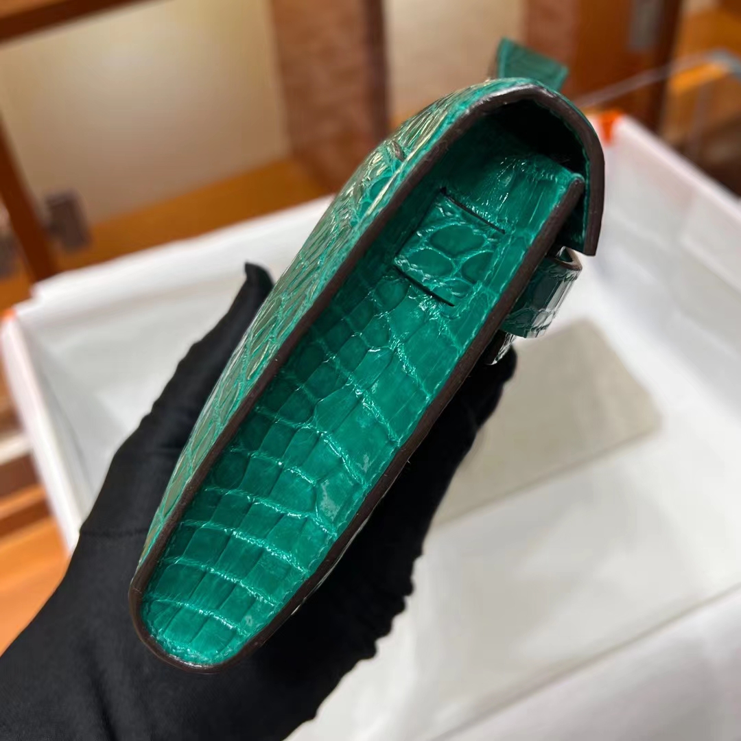 HERMES Kelly Cut 31cm 6Q Vert Emeraude Niloticus Full handmade Fatory