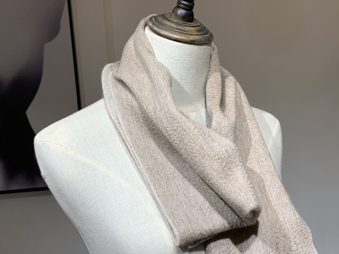 HERMES Cashmere Scarf 10 Craie Fatory 30*180cm