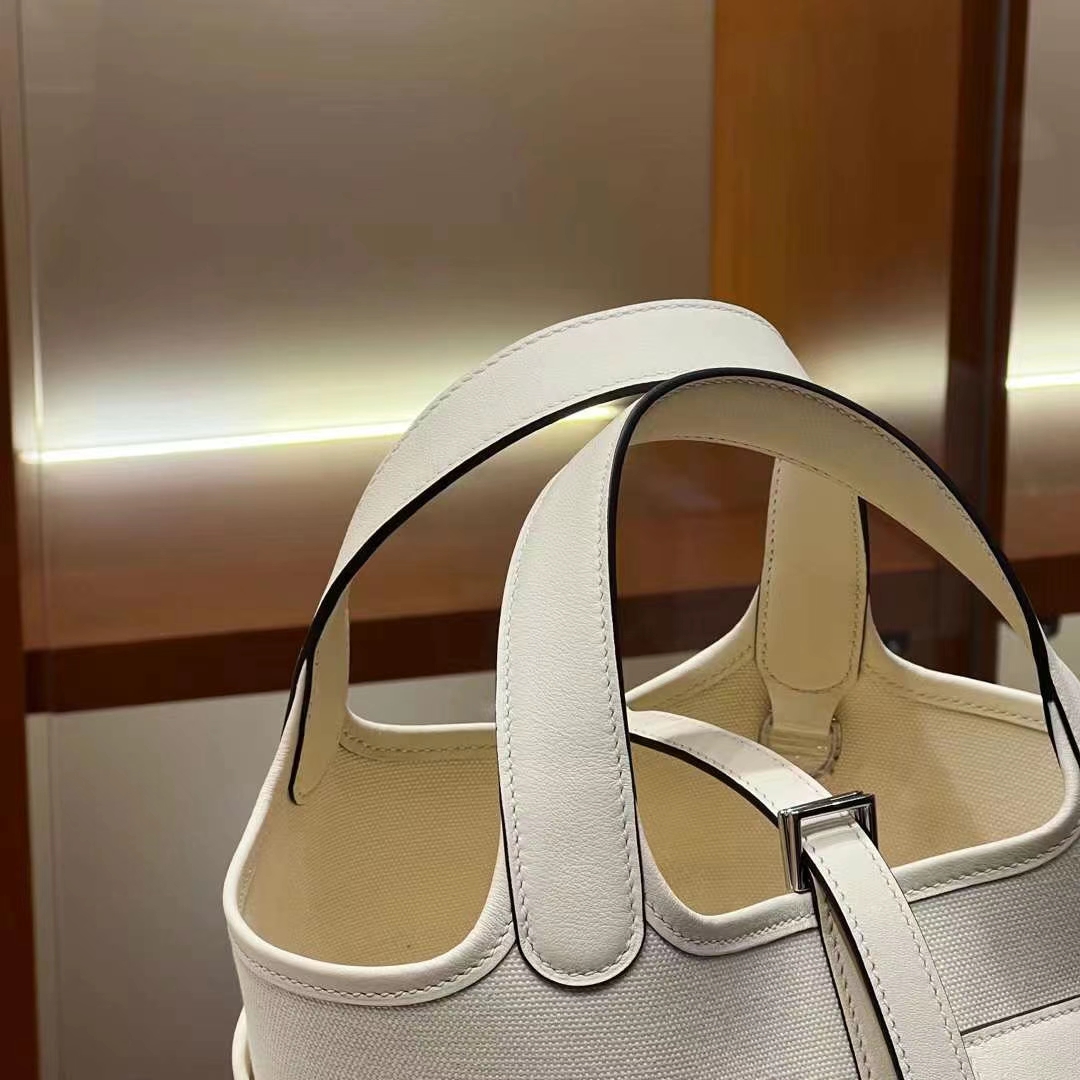 HERMES Factory Picotin cargo 18cm 10 Craie Full handmade 