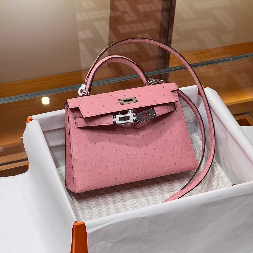 HERMES Mini Kelly 2 94 Ostrich SHW Full handmade fatory