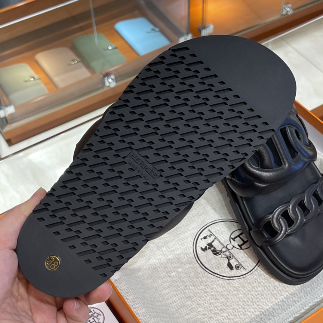 HERMES Extra  Sandals New Slippers Handmade Italian lamb sole 10 days of shipment CC89 Nior