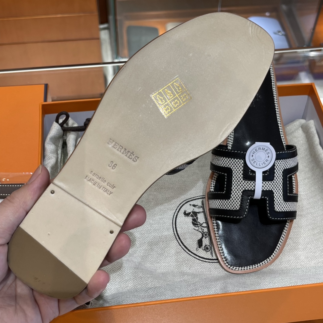 HERMES  Sandals New Slippers Handmade Italian lamb sole 10 days of shipment CC89 Nior