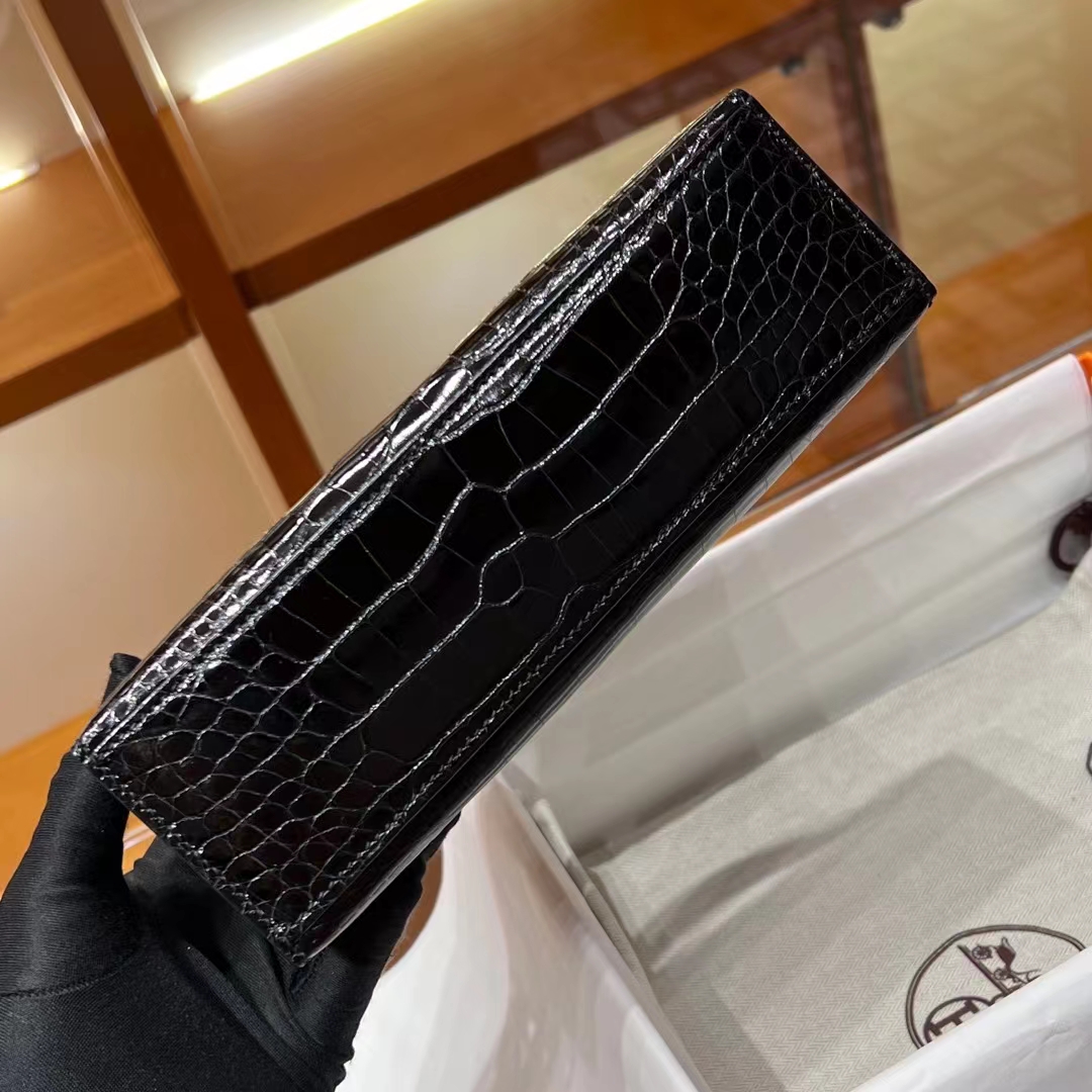 HERMES Kelly Pochette Alligator 89 Nior Full handmade 22x14x7cm 【God Factory】 Factory