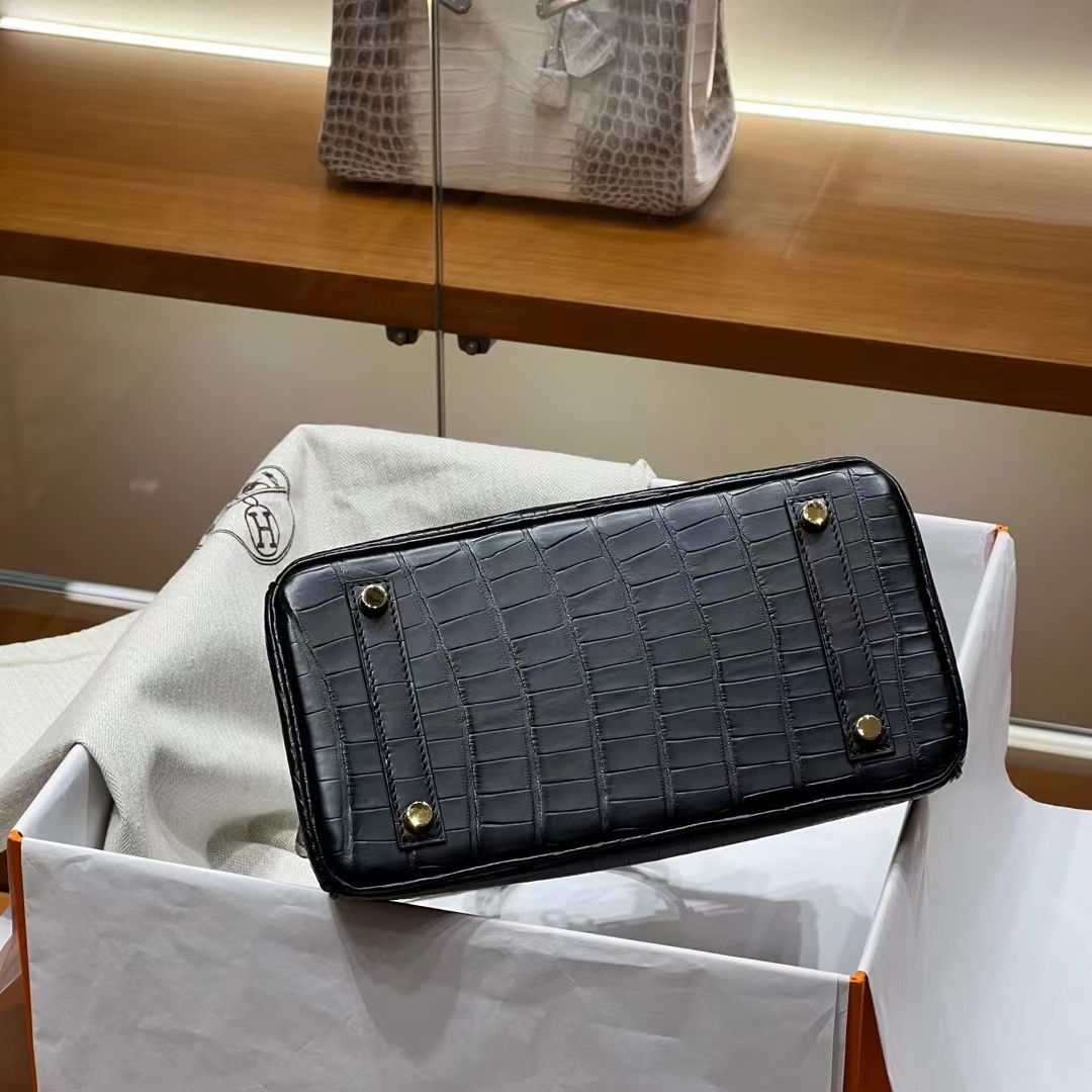 HERMES  Birkin 25CM 89 Nior Alligator GHW Full handmade fatory