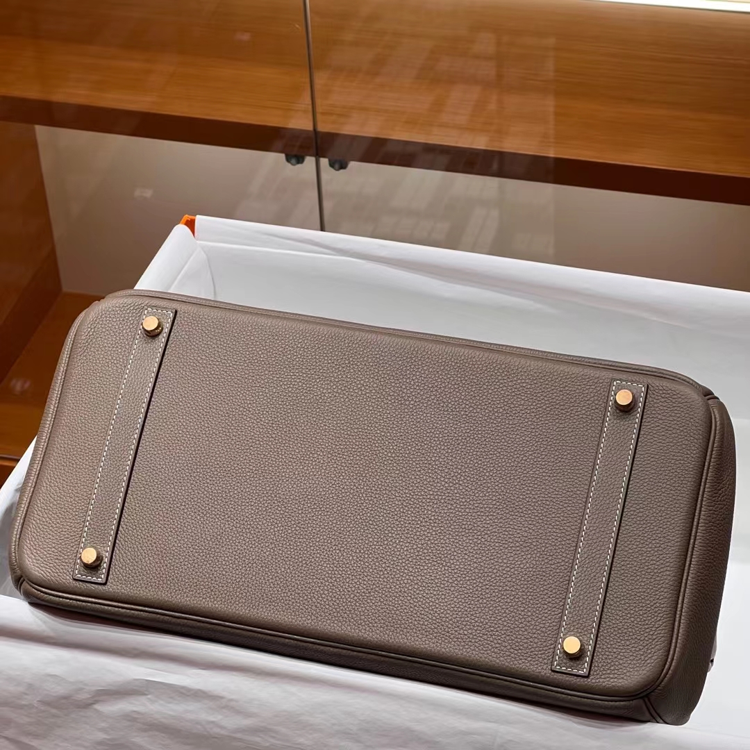 HERMES Birkin 40CM 8C Gri Elephant Togo Full handmade Birkin fatory