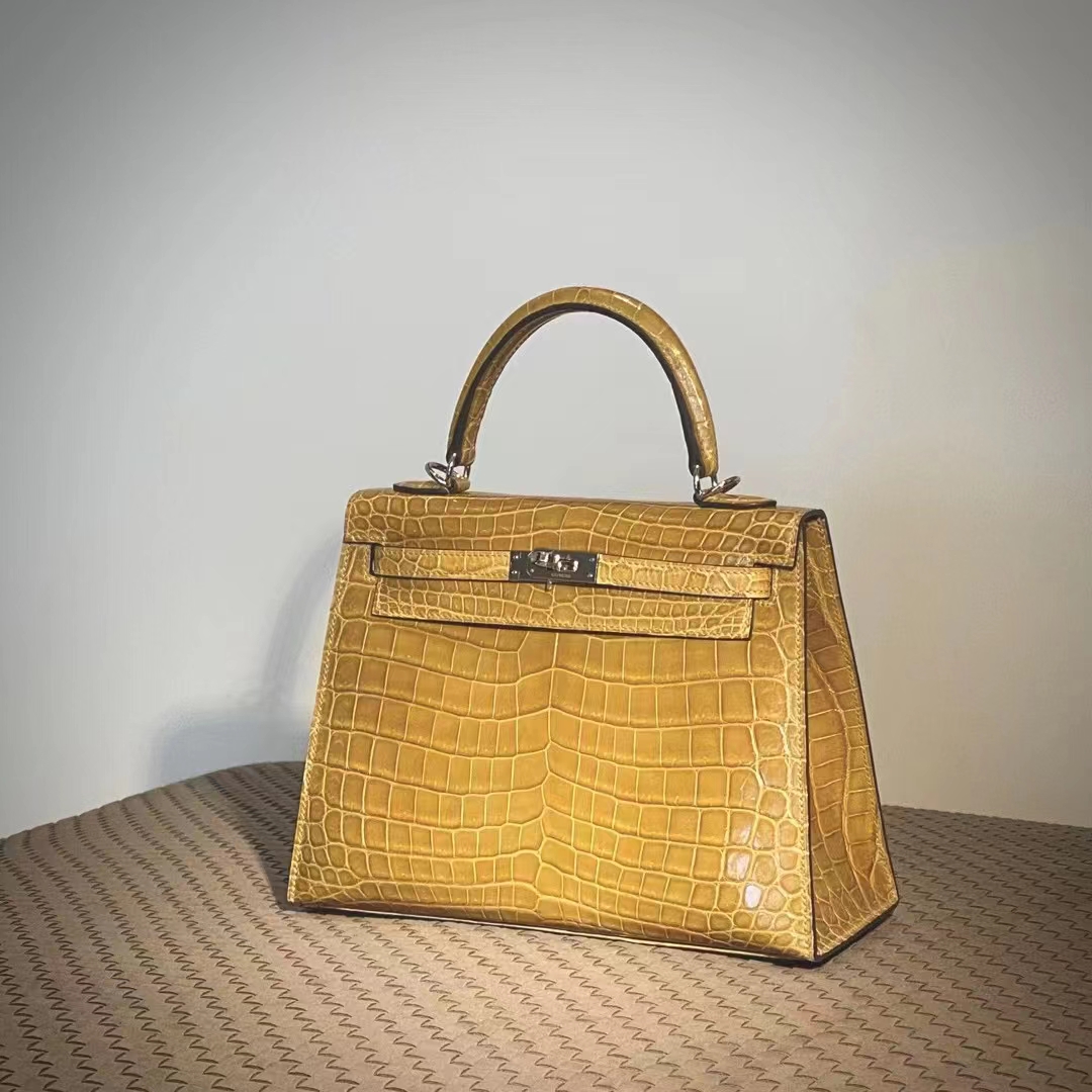 HERMES Kelly 25CM 1H SHW Full handmade Kelly fatory