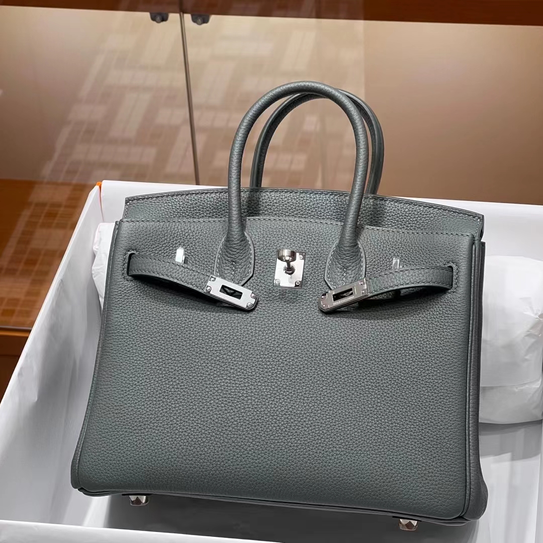 HERMES Birkin 25CM 63 Vert Amande Togo Full handmade Birkin fatory SHW