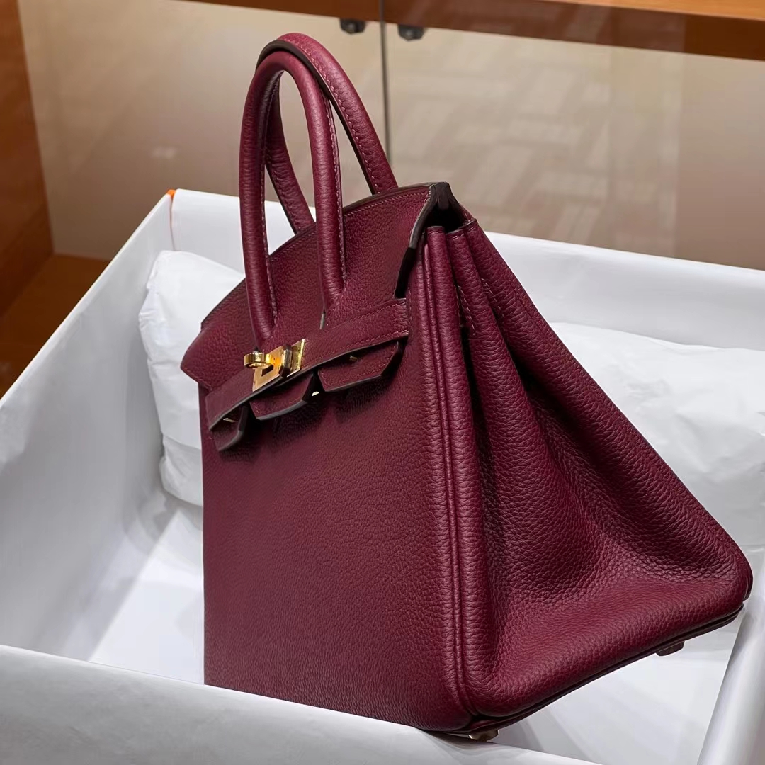 HERMES Birkin 25CM B5 Rubis Togo Full handmade Birkin fatory GHW