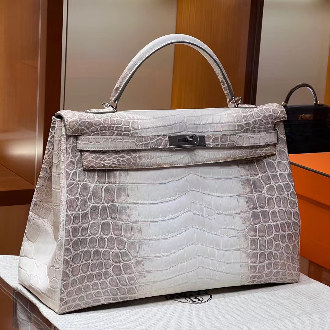 SuperHermes HERMES Kelly 40CM 1 Himalaya Alligator Full handmade