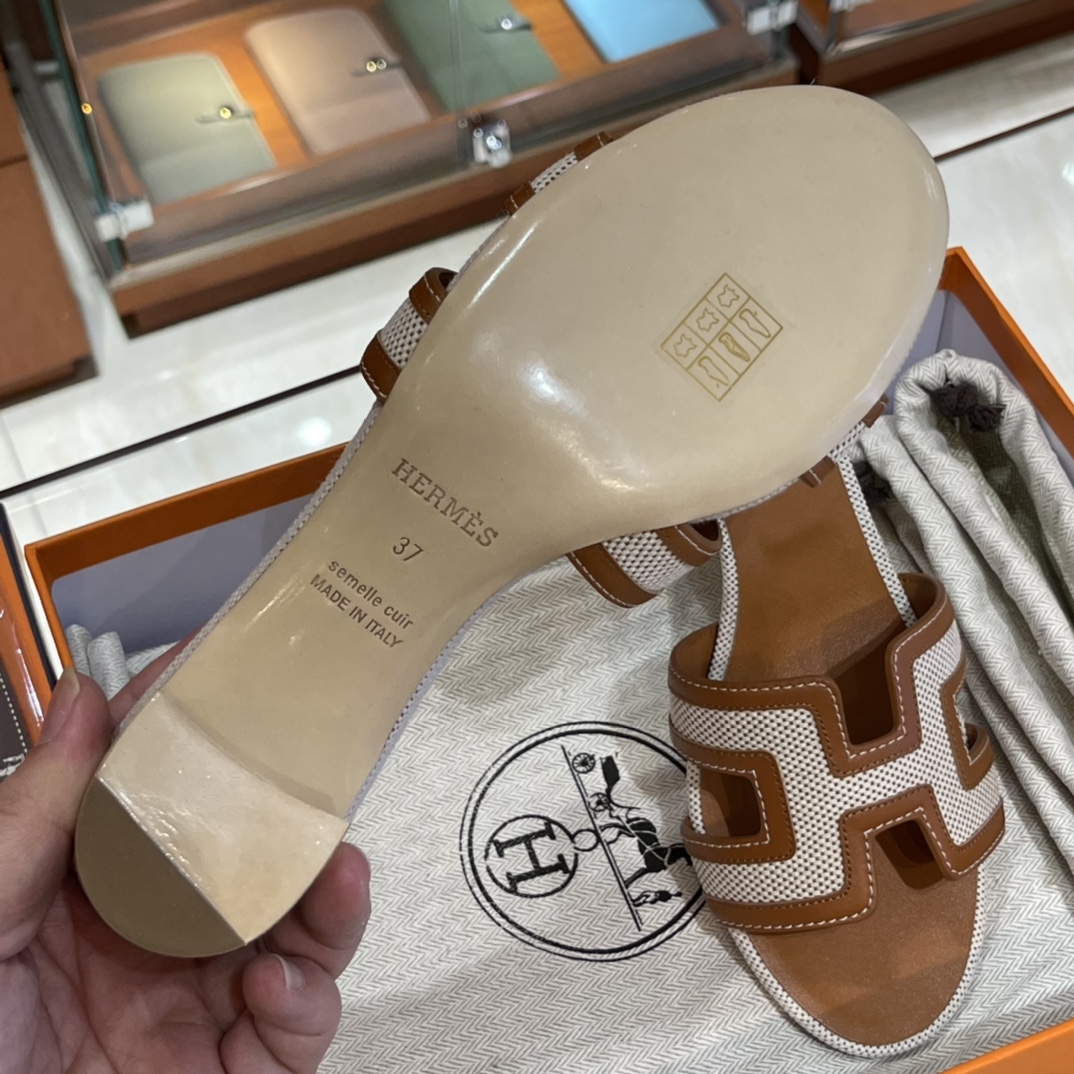 HERMES  Sandals New Slippers Handmade Italian lamb sole 10 days of shipment CK37