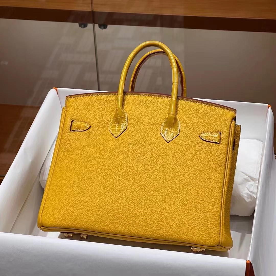 HERMES Birkin Touch 9D Togo&Alligator Full handmade Birkin Fatory 25x20x13cm