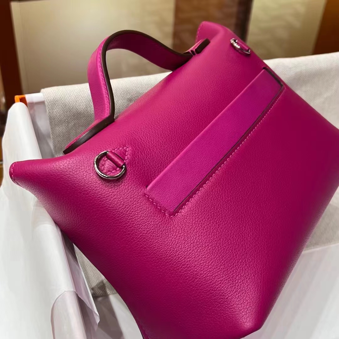 Kelly24/24 MINI 5J Fushsia Evercolor&Swift SHW Full handmade HERMES fatory