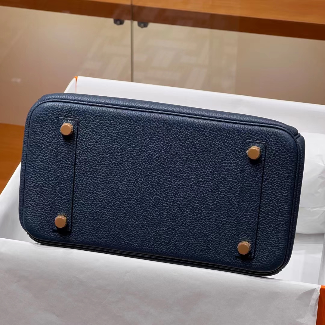 HERMES Birkin 25CM 73 Blue Saphir Togo Full handmade Birkin fatory GHW
