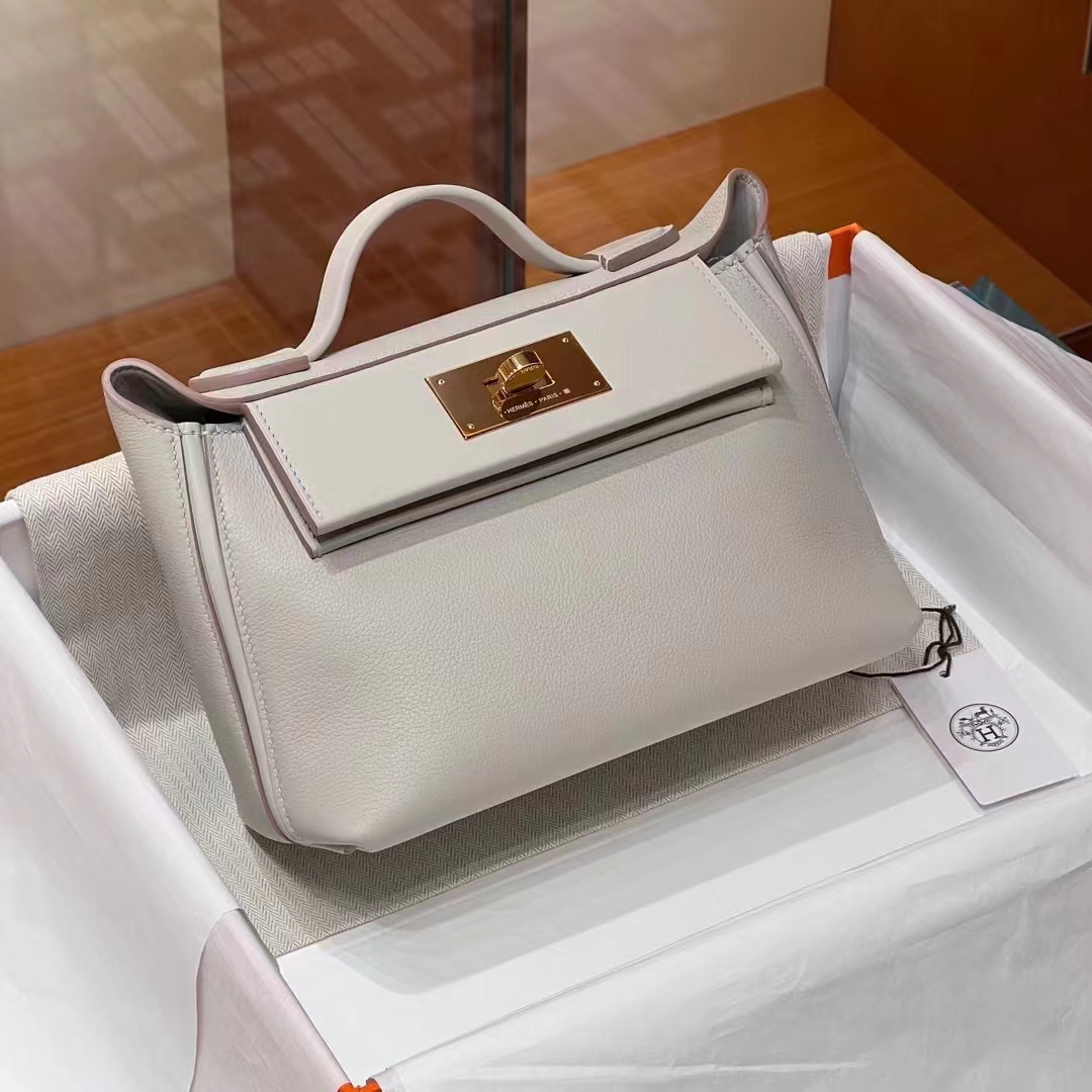 Kelly24/24 MINI 80 Gris Perle Evercolor&Swift GHW Full handmade HERMES fatory