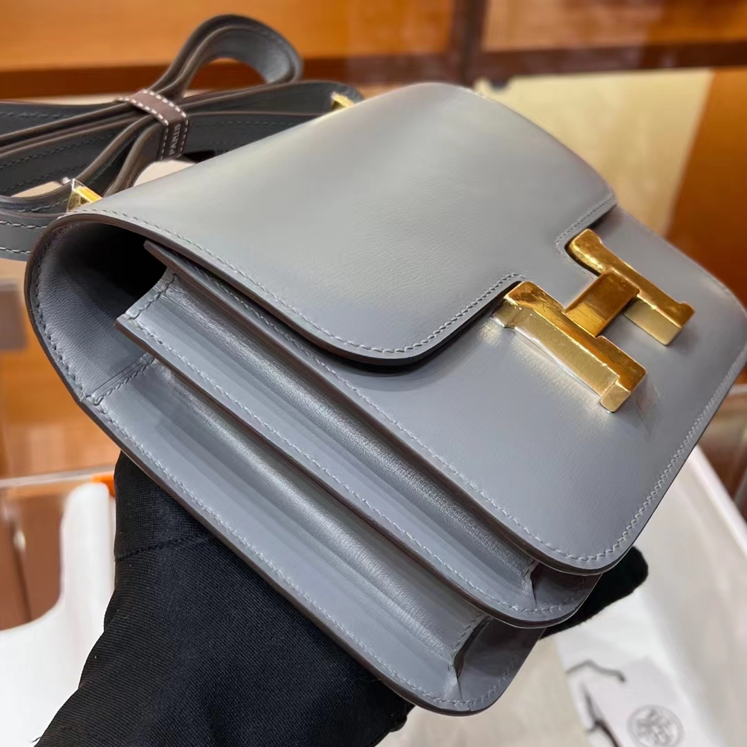 Constance 19CM 8F Etain  BOX Full handmade HERMES Fatory