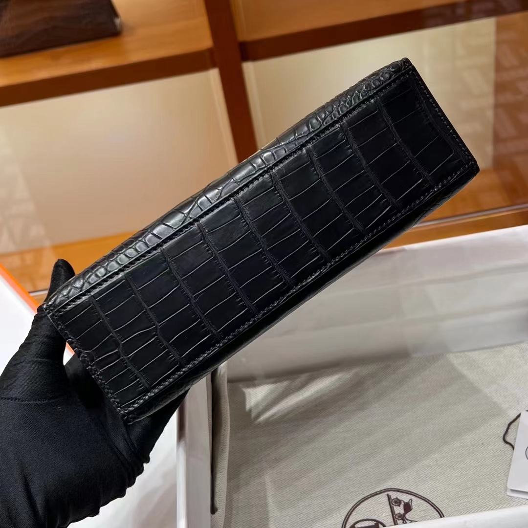 HERMES Kelly Pochette Alligator 89 Nior Full handmade 22x14x7cm 【God Factory】 Factory