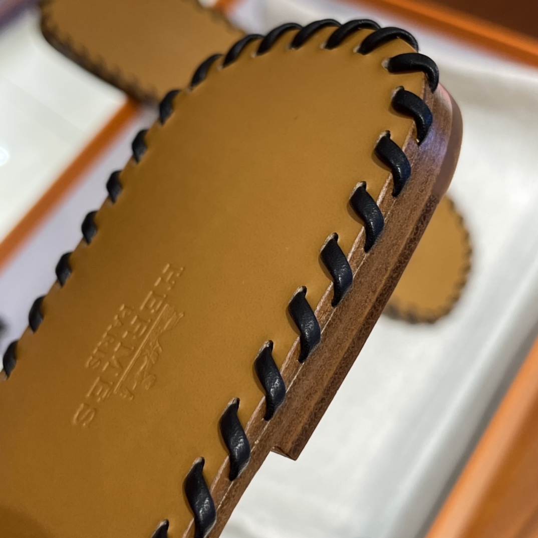 HERMES Sandals New Slippers Handmade Italian lamb sole 10 days of shipment CC89 Nior