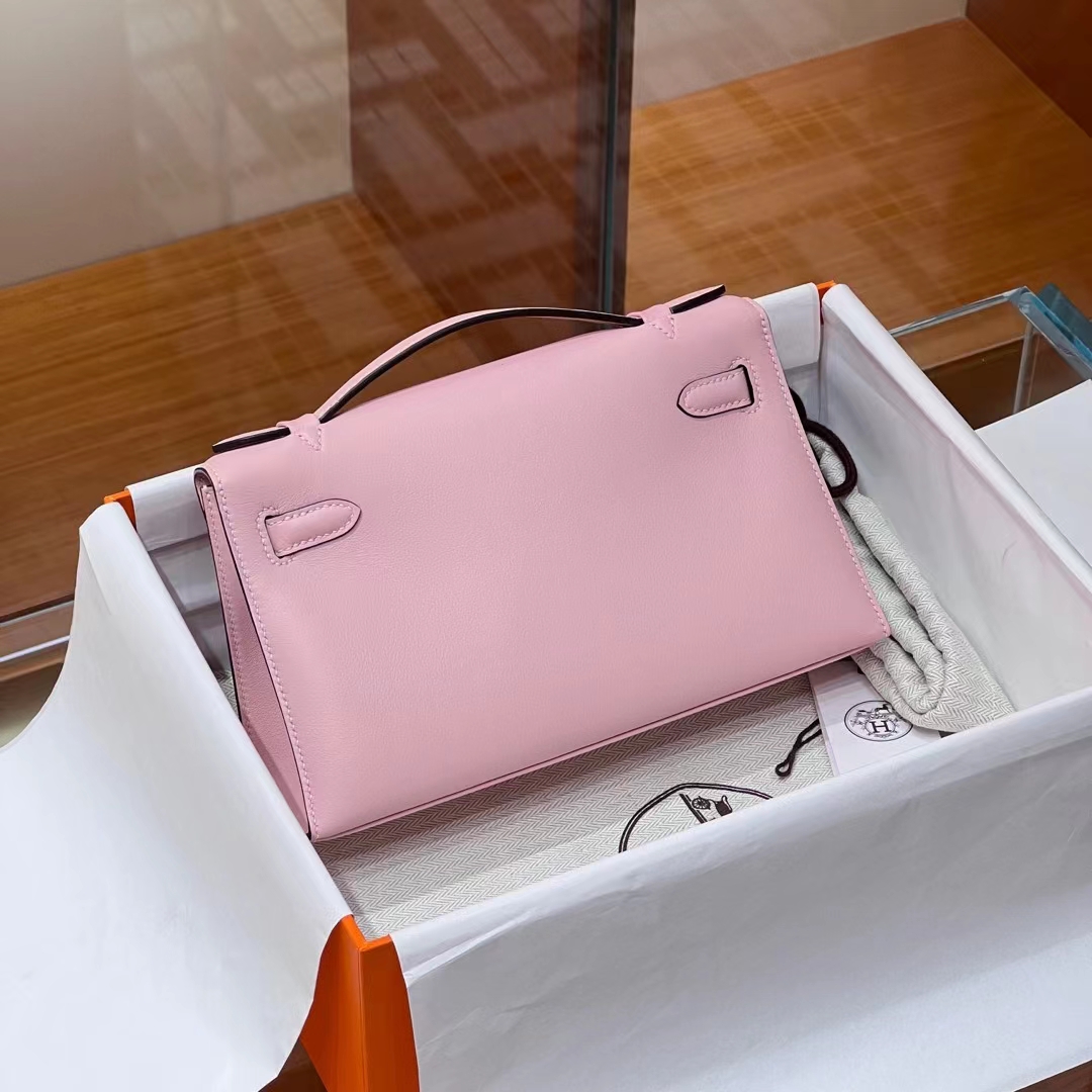 HERMES Kelly Pochette 3Q Swift Full handmade Kelly fatory