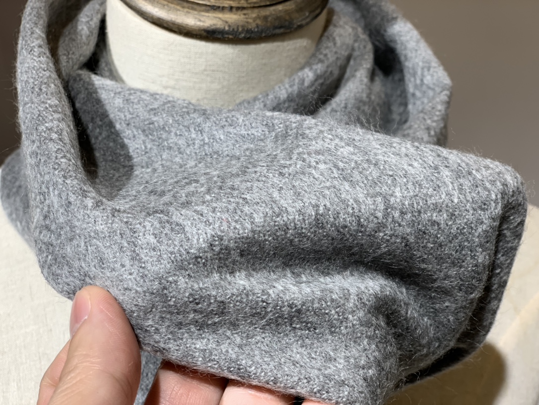 HERMES Cashmere Scarf 8M Gris Paris Fatory 30*180cm