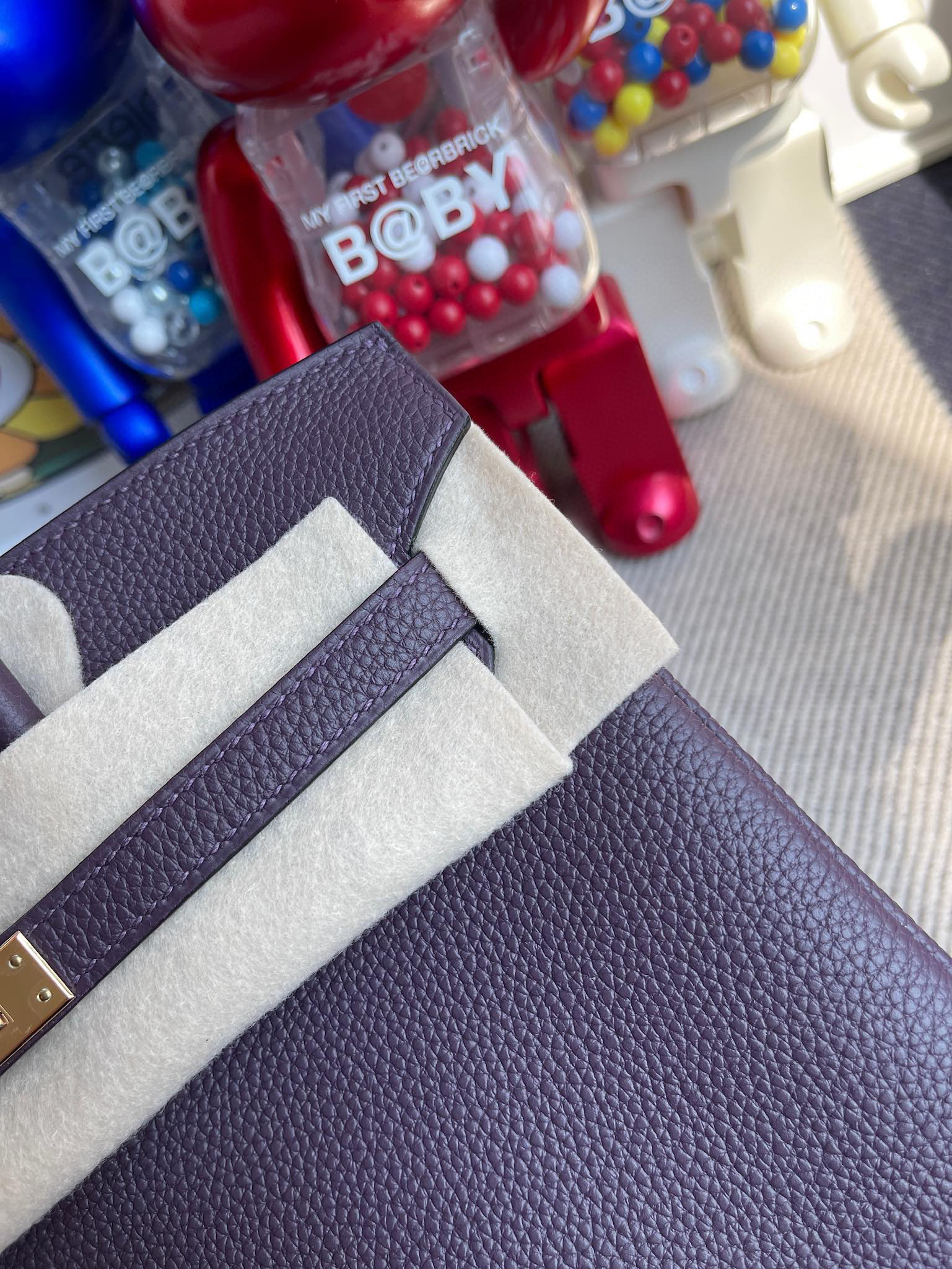 Hermes Birkin Bag 25CM Togo CK59 Raisin Rose Gold HandMade