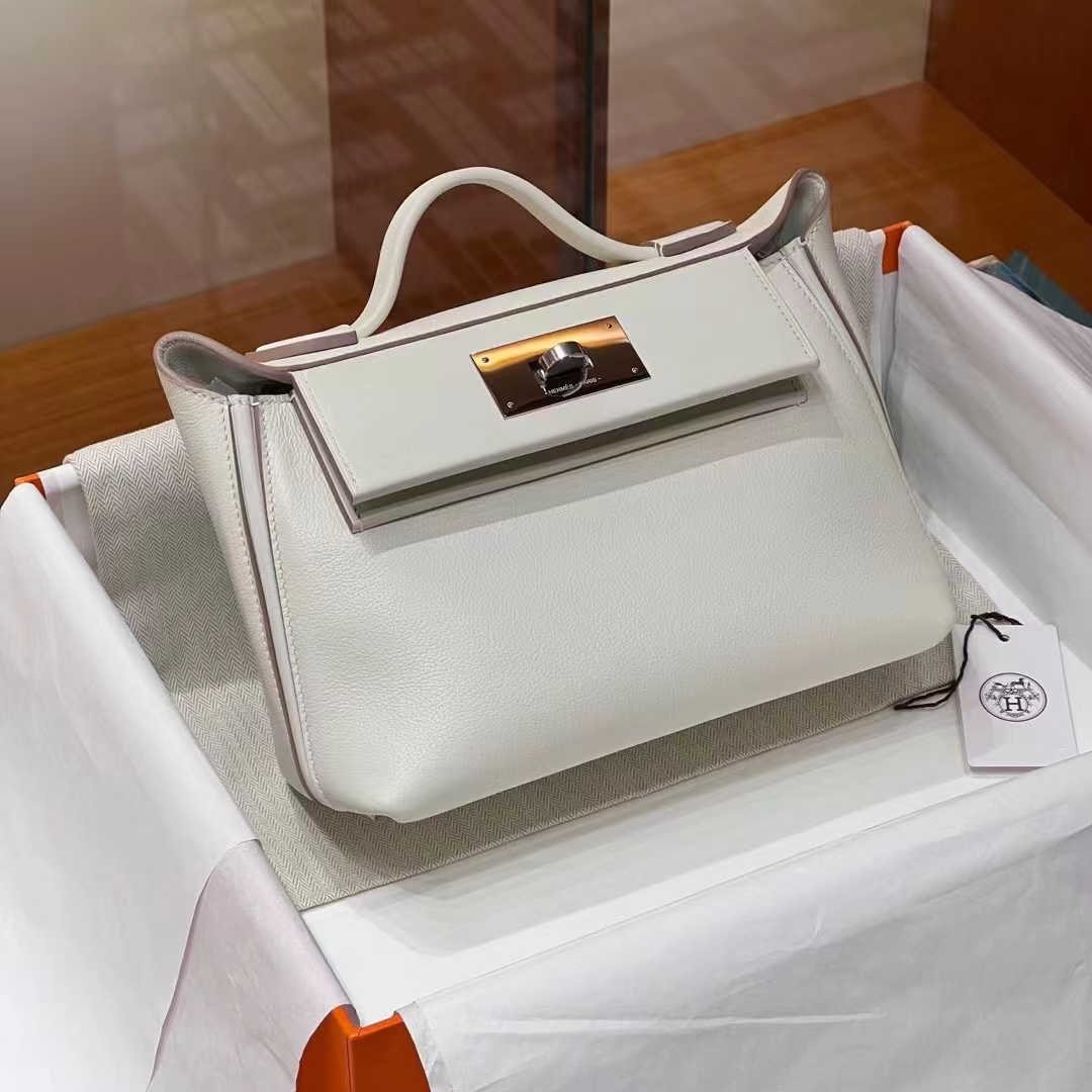 Kelly24/24 MINI Craie 10  Evercolor&Swift SHW Full handmade HERMES fatory