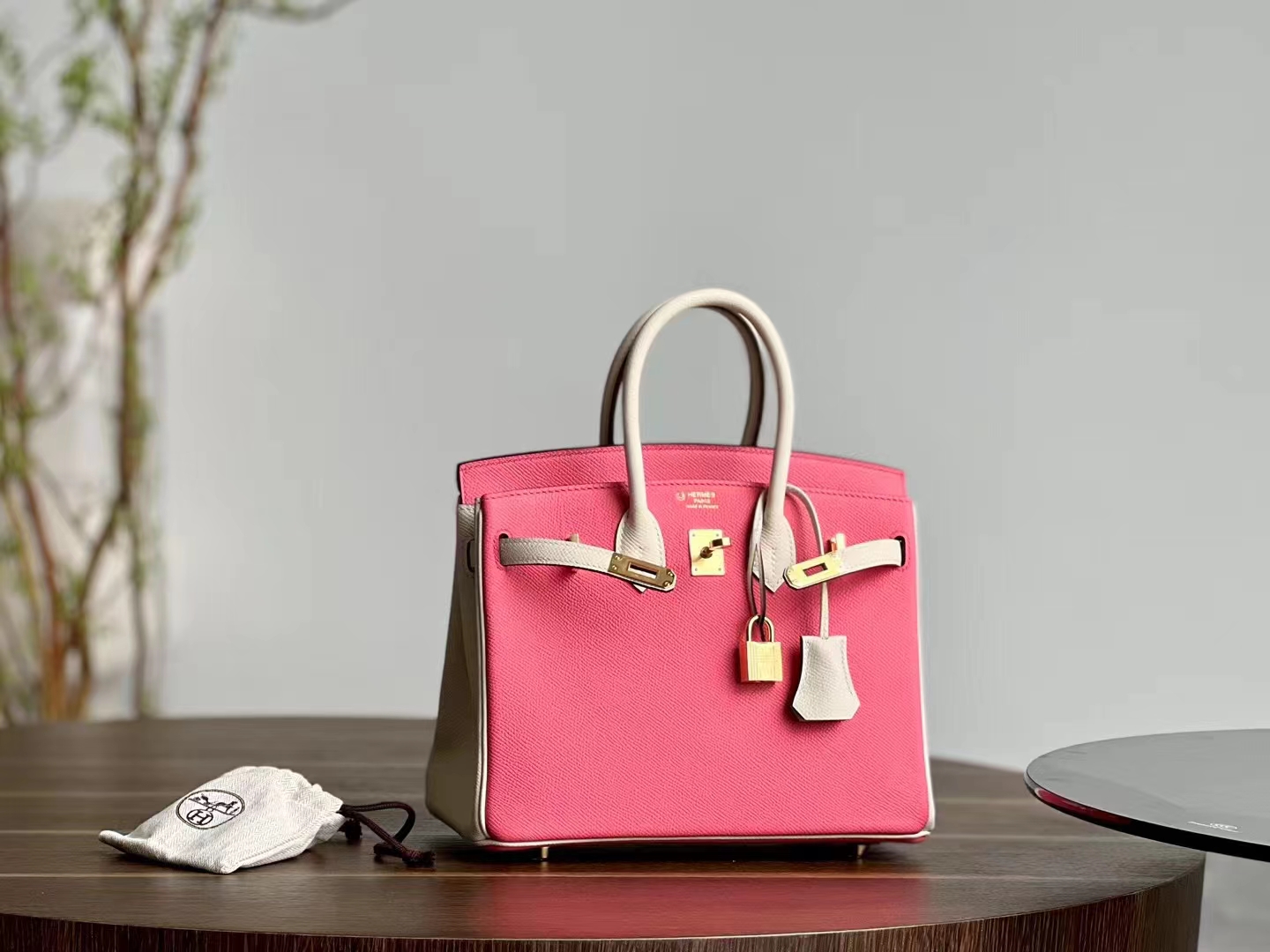 HERMES Birkin 25cm Craie 10 & 3Q Epsom Full handmade Birkin Fatory 25x20x13cm