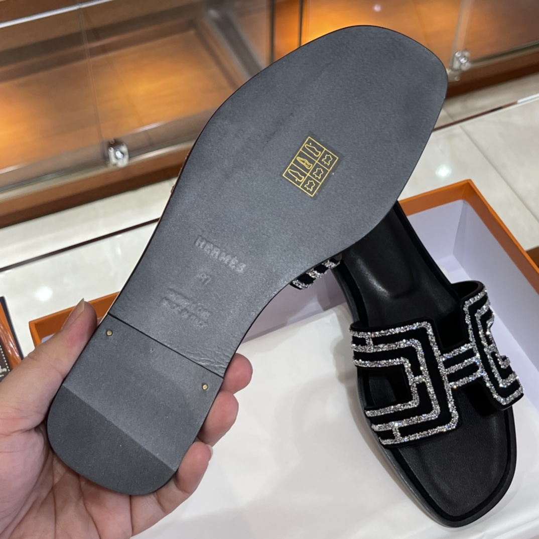 HERMES  Sandals New Slippers Handmade Italian lamb sole 10 days of shipment CC89 Nior