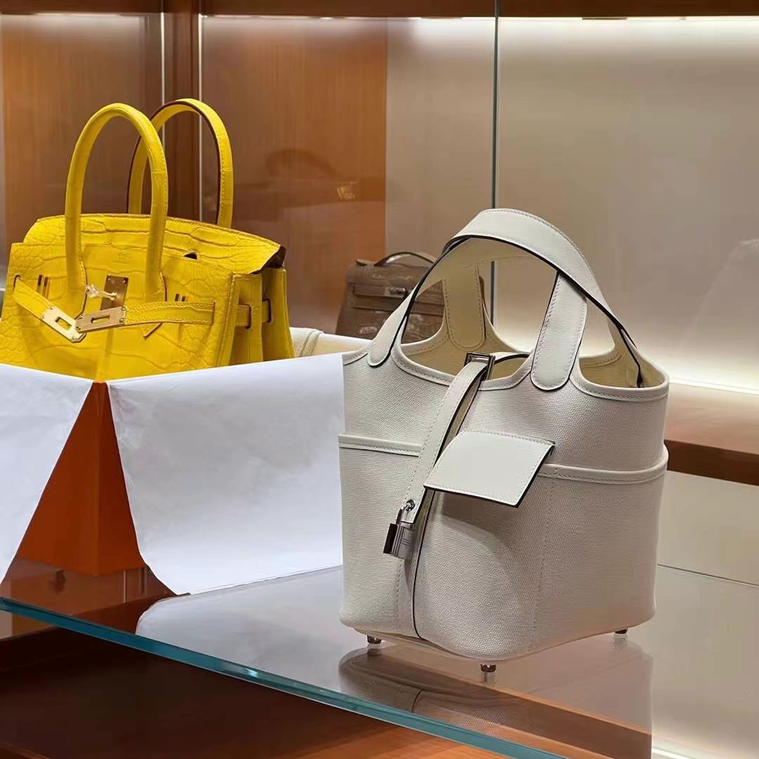 HERMES Factory Picotin cargo 18cm 10 Craie Full handmade 