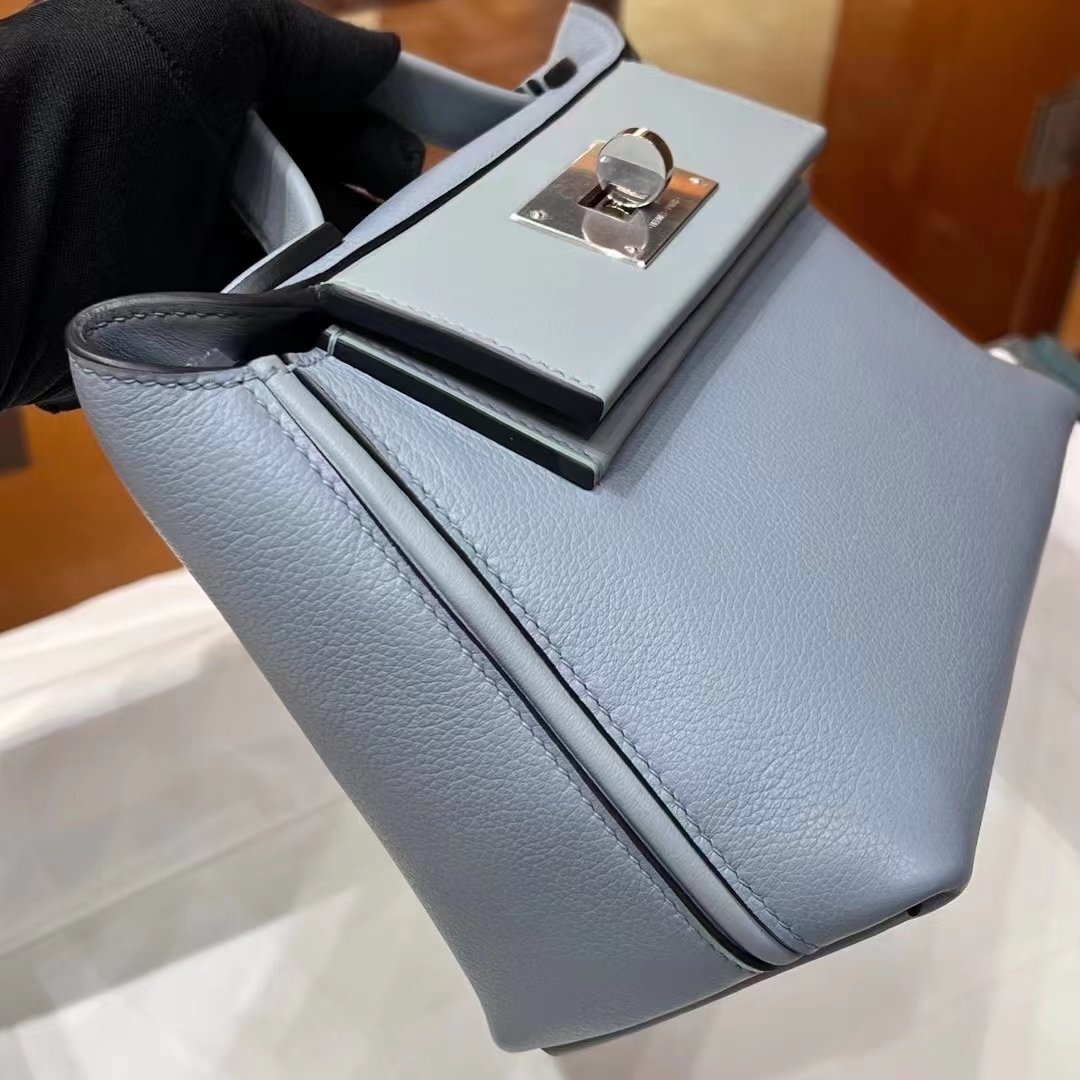 Kelly24/24 MINI J7 Bleu Un Evercolor&Swift SHW Full handmade HERMES fatory