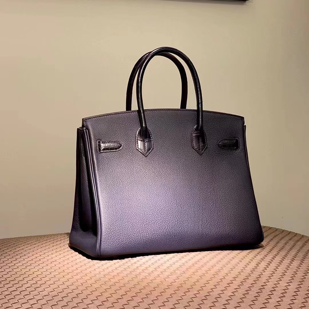 HERMES Birkin Touch 8B Griolet Togo Full handmade Birkin Fatory 25x20x13cm