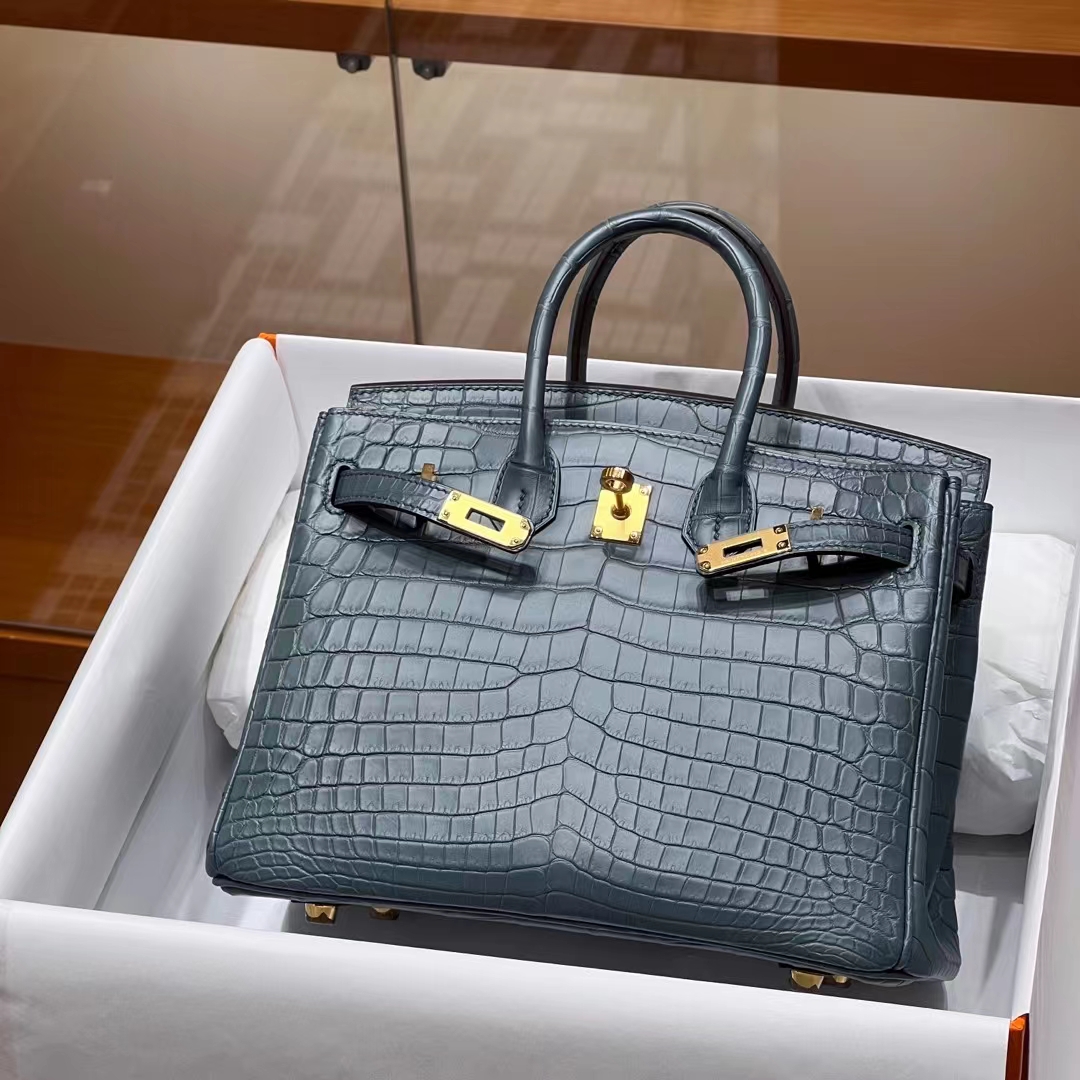 HERMES Birkin 25CM 1P Niloticus Full handmade Birkin fatory GHW