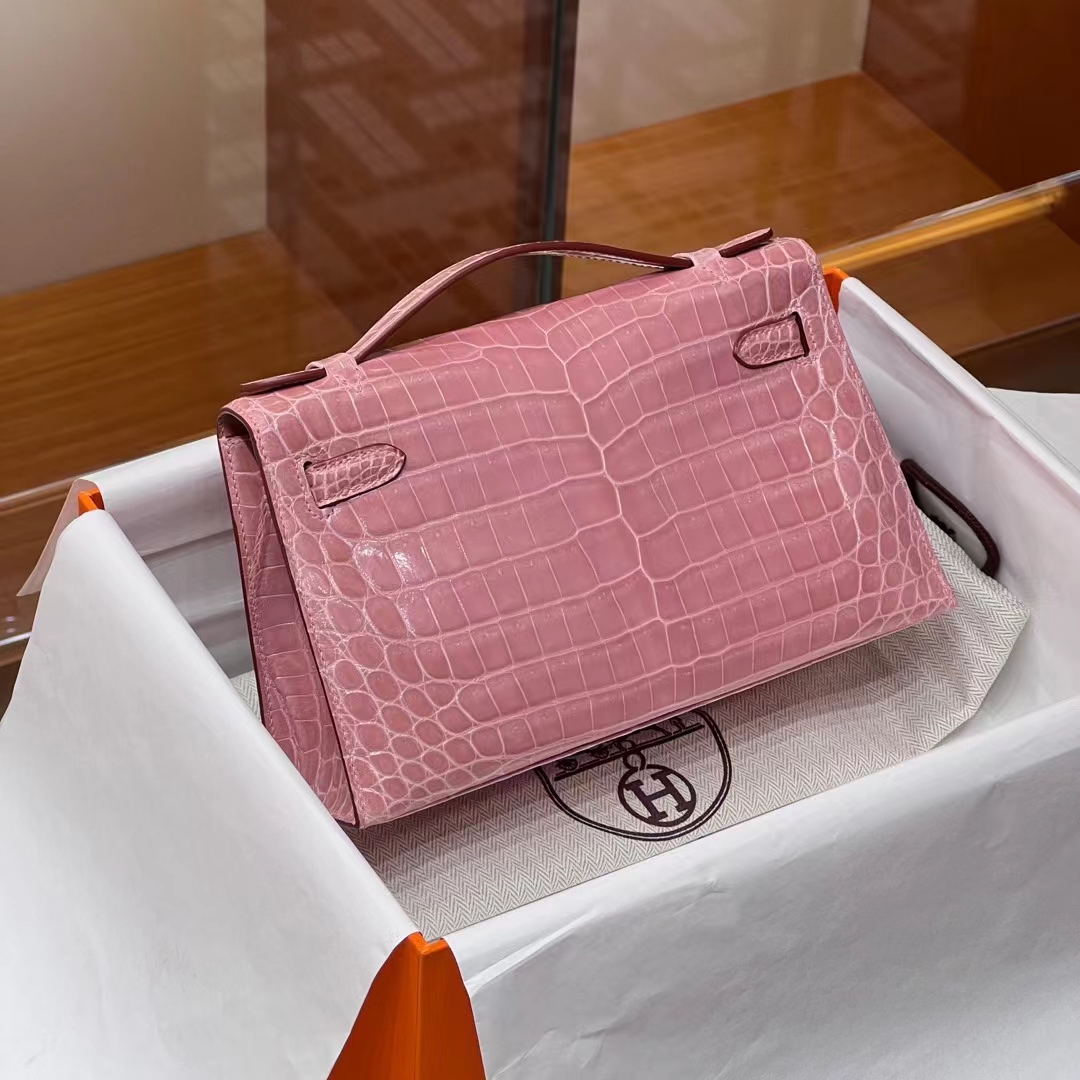 HERMES Kelly pochetto 22cm CK94 TerreCuite Niloticus GOLD Hardware HandMade