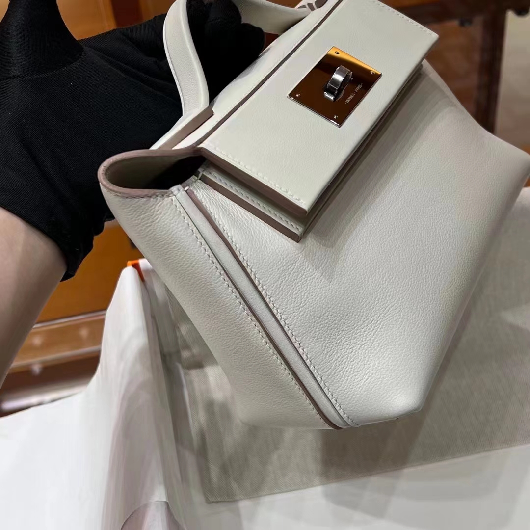 Kelly24/24 MINI Craie 10  Evercolor&Swift SHW Full handmade HERMES fatory