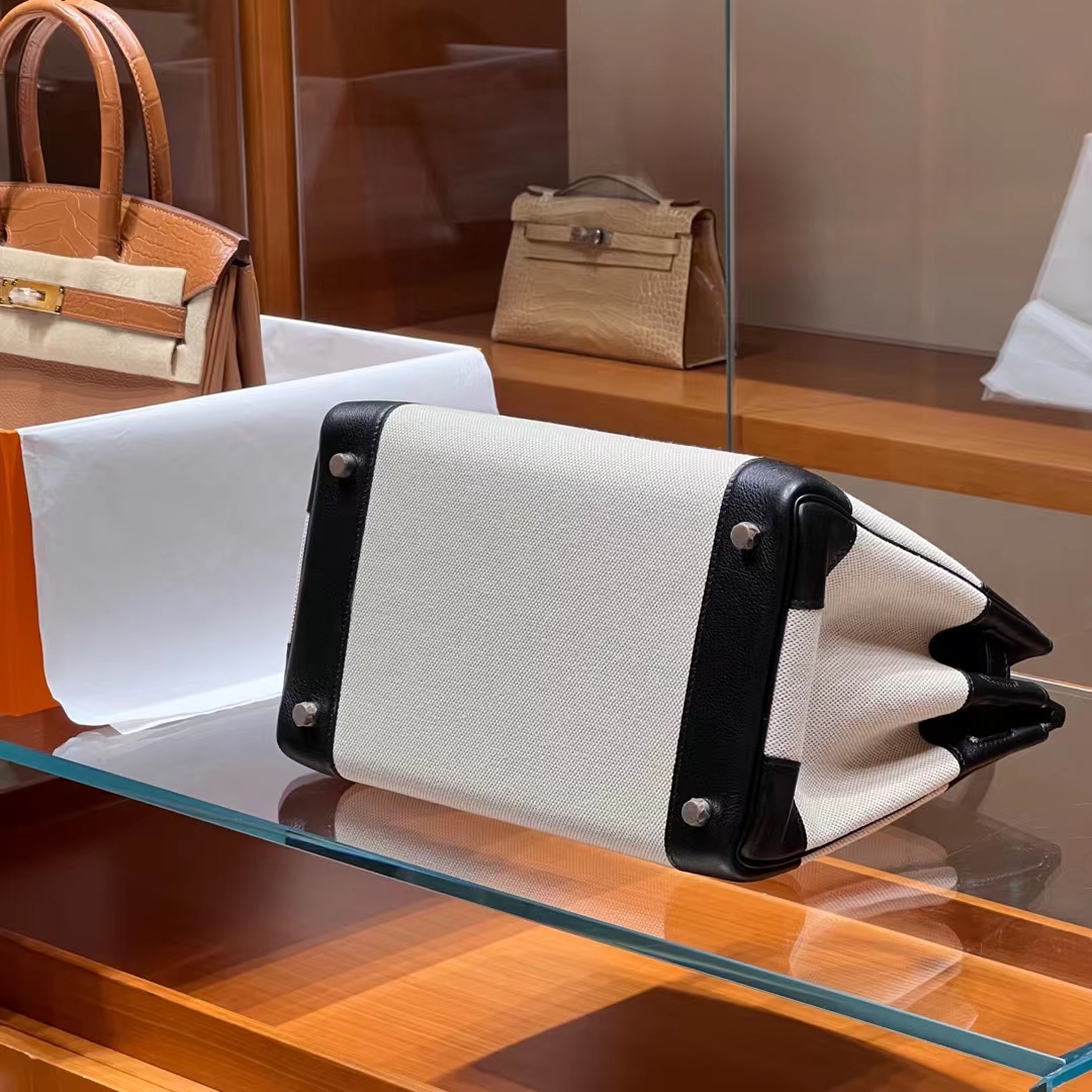 HERMES Birkin 30CM Swift&Canvas 89 Nior Full handmade Factory
