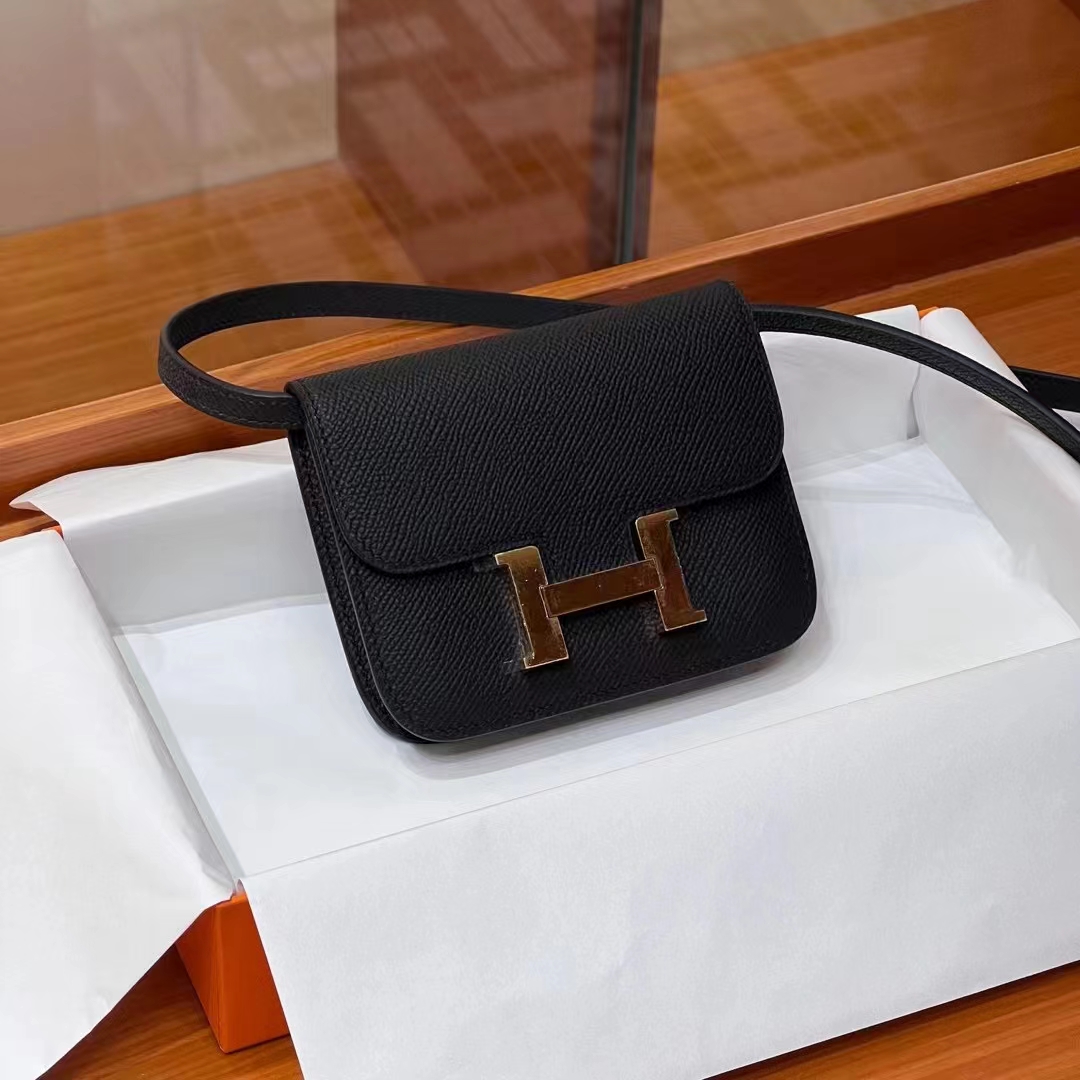 Constance Wallet Constance Slim 14cm CC89 Nior Epsom GHW Full handmade HERMES fatory