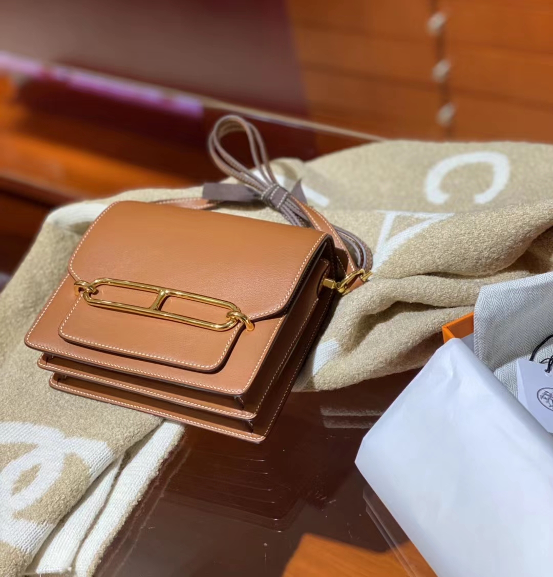 HERMES Roulis 18CM Swift Ck37 GOLD Hardware HandMade