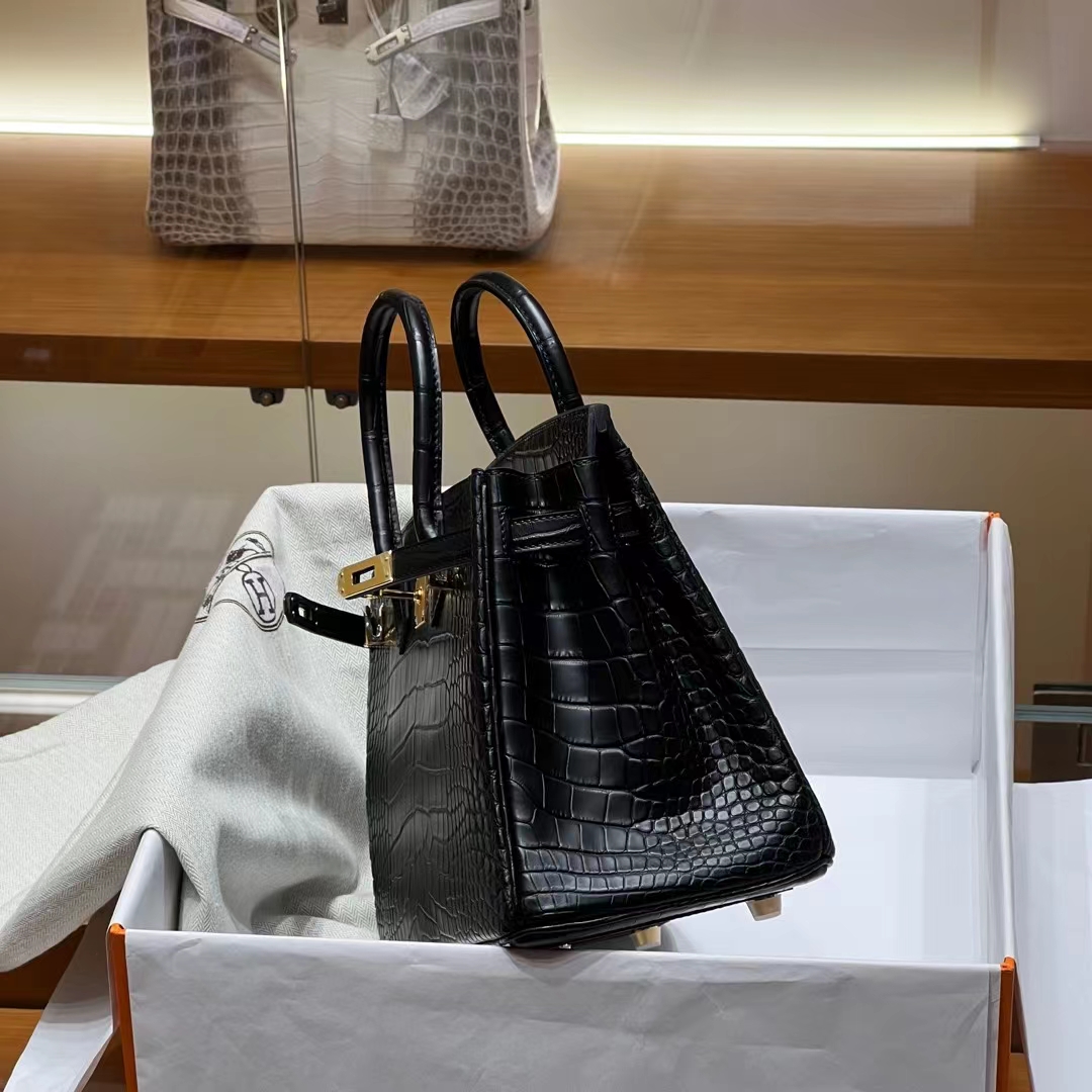 HERMES  Birkin 25CM 89 Nior Alligator GHW Full handmade fatory