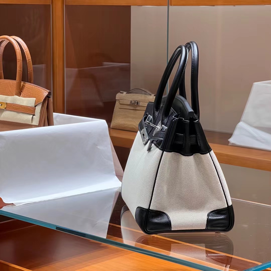 HERMES Birkin 30CM Swift&Canvas 89 Nior Full handmade Factory