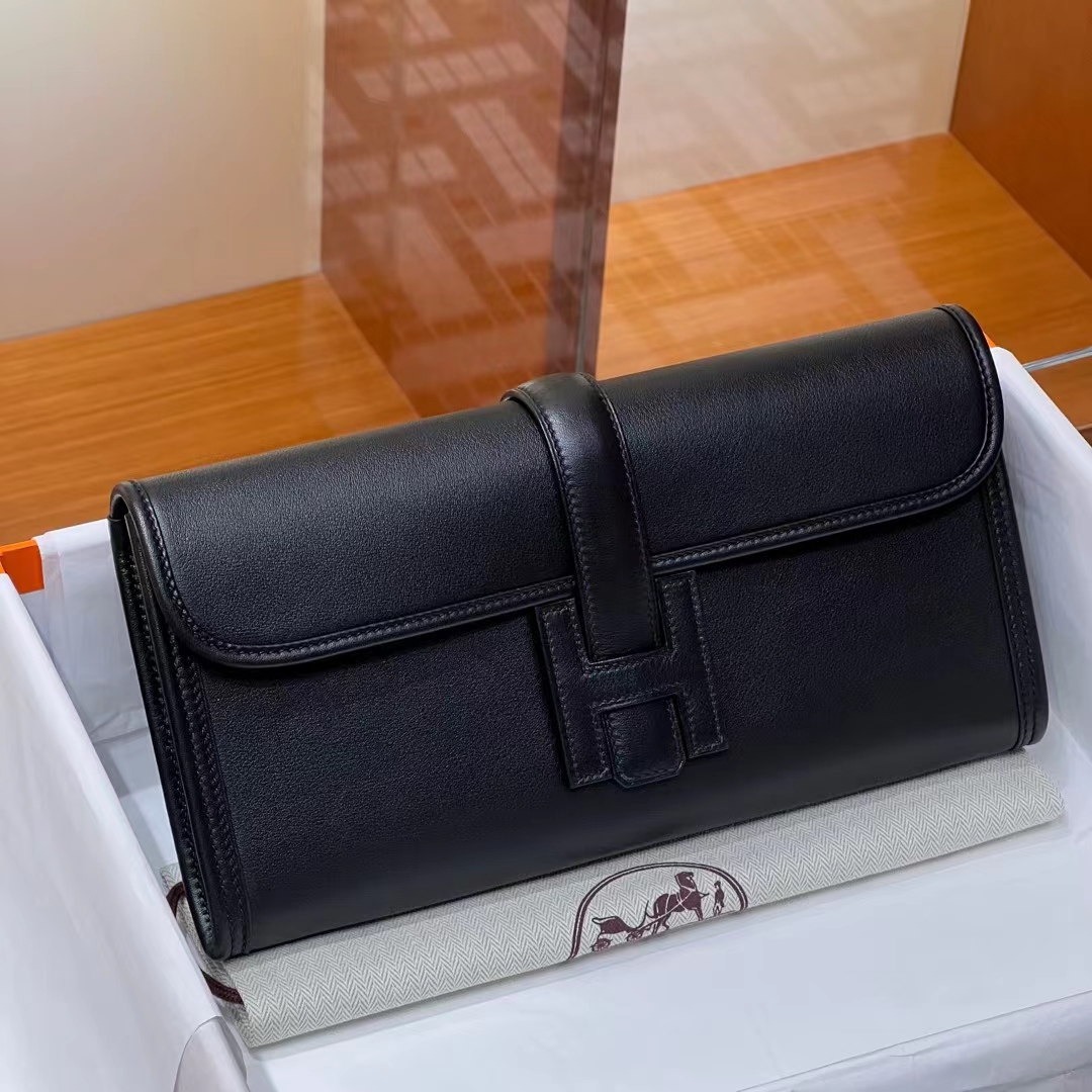 HERMES Jige Elan 29cm 89 Nior Swift Full handmade Fatory