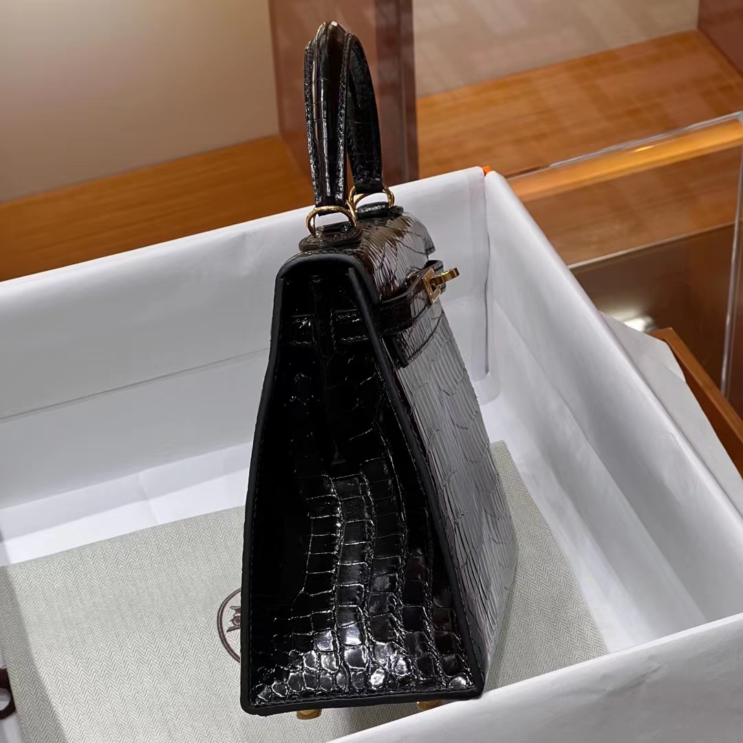 HERMES Kelly 25CM/28CM 89 Nior Alligator GHW Full handmade