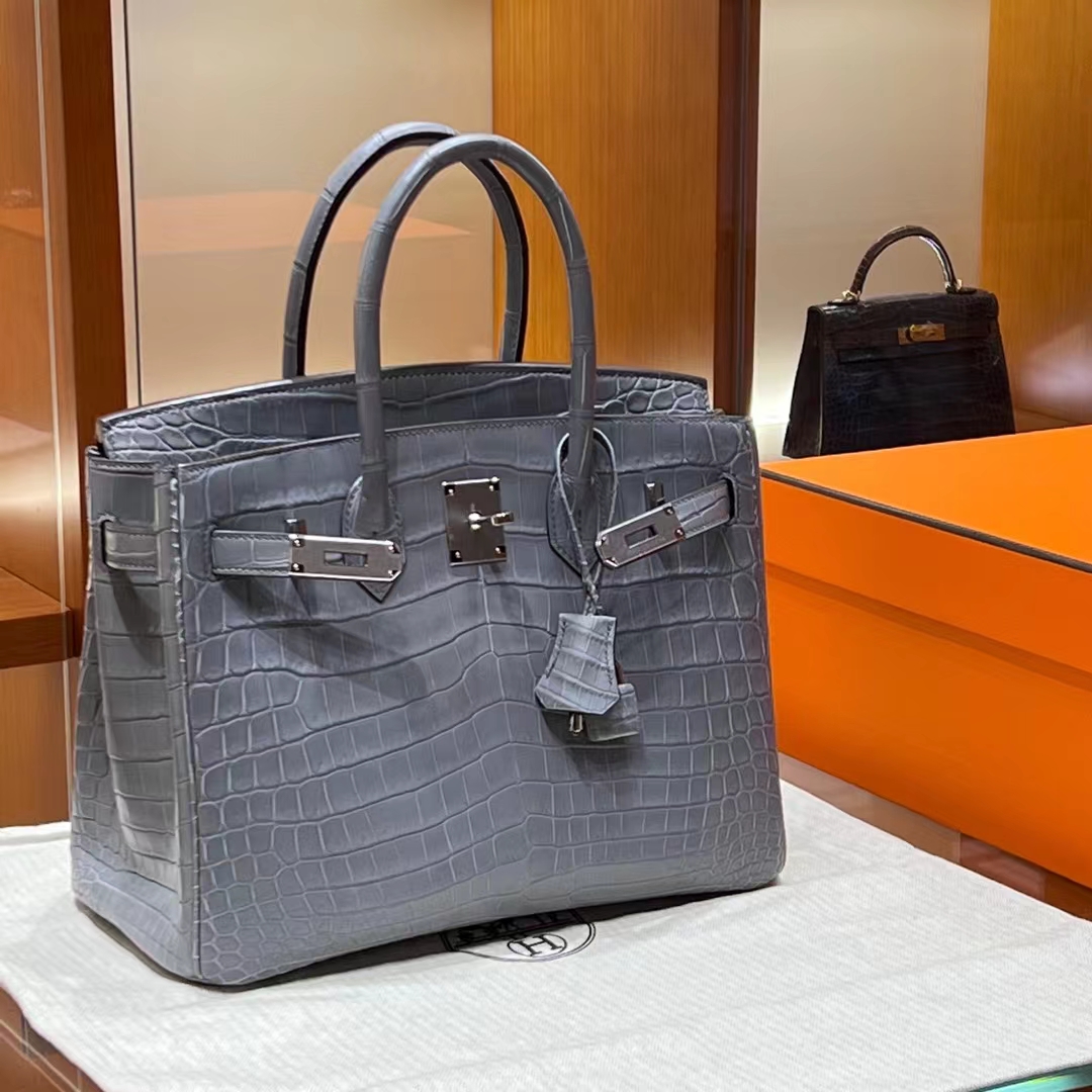 HERMES Factory Birkin 30CM M8 Gris Asphalte  Full handmade SHW