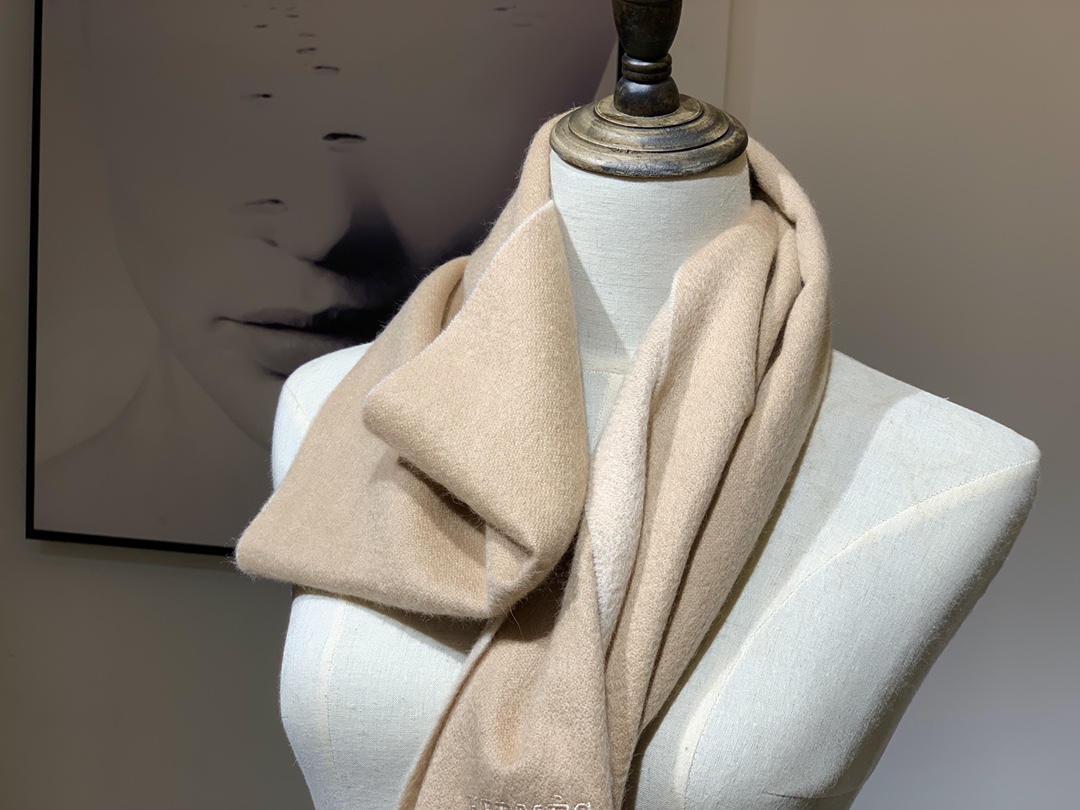 HERMES Cashmere Scarf 0M Fatory 30*180cm
