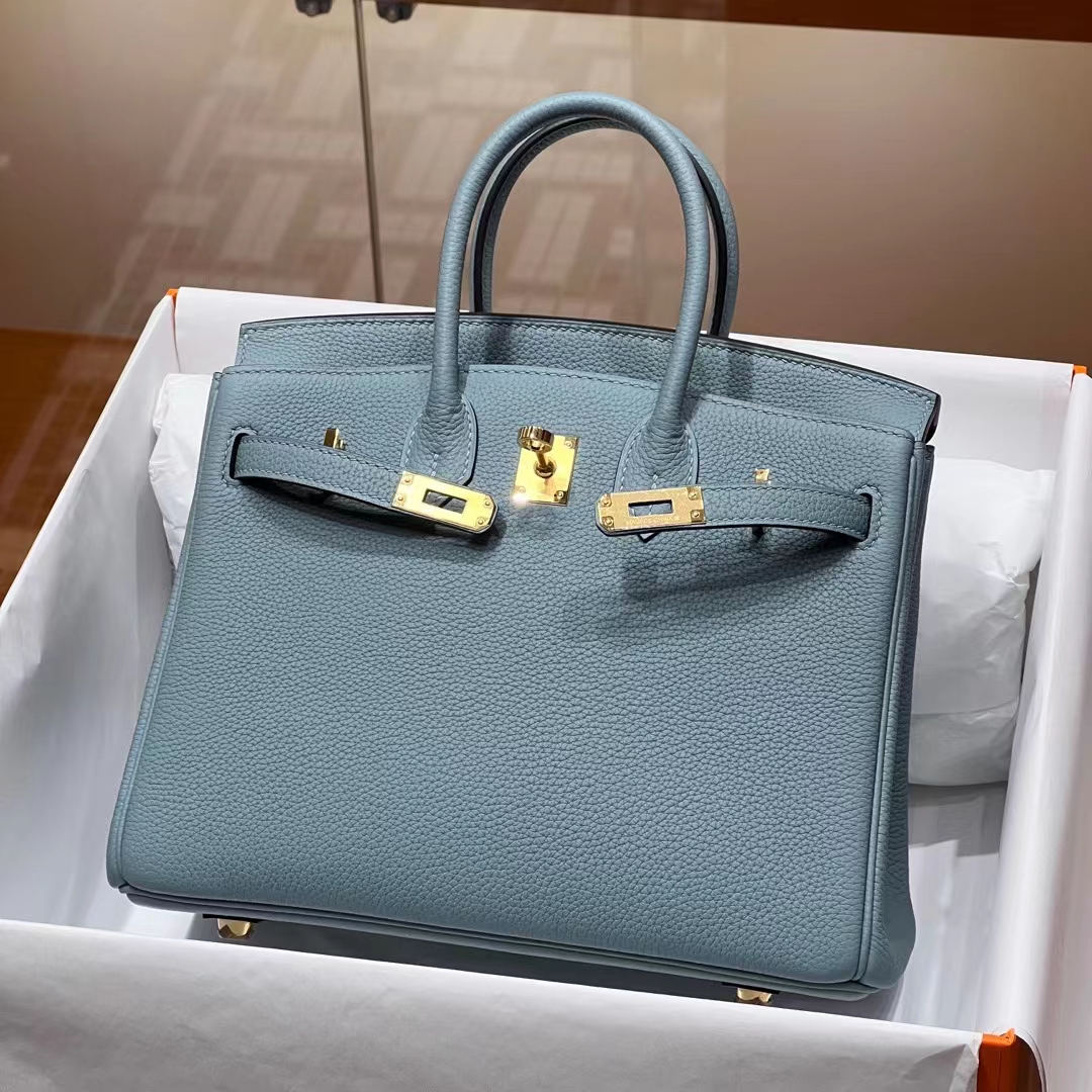 HERMES Birkin 25CM 7R Azur Togo Full handmade Birkin fatory GHW