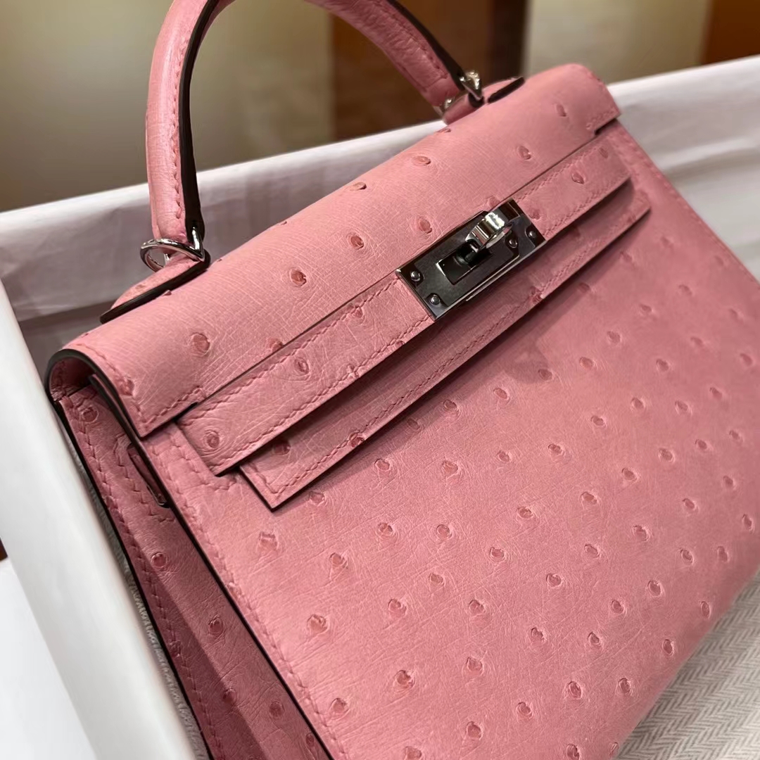 HERMES Mini Kelly 2 94 Ostrich SHW Full handmade fatory